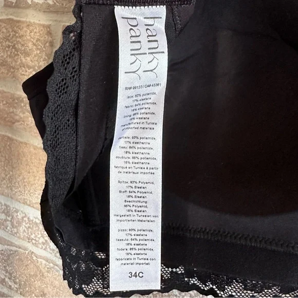 Journelle Hanky Panky Lace Molded Wireless Black Bra - Picture 7 of 10